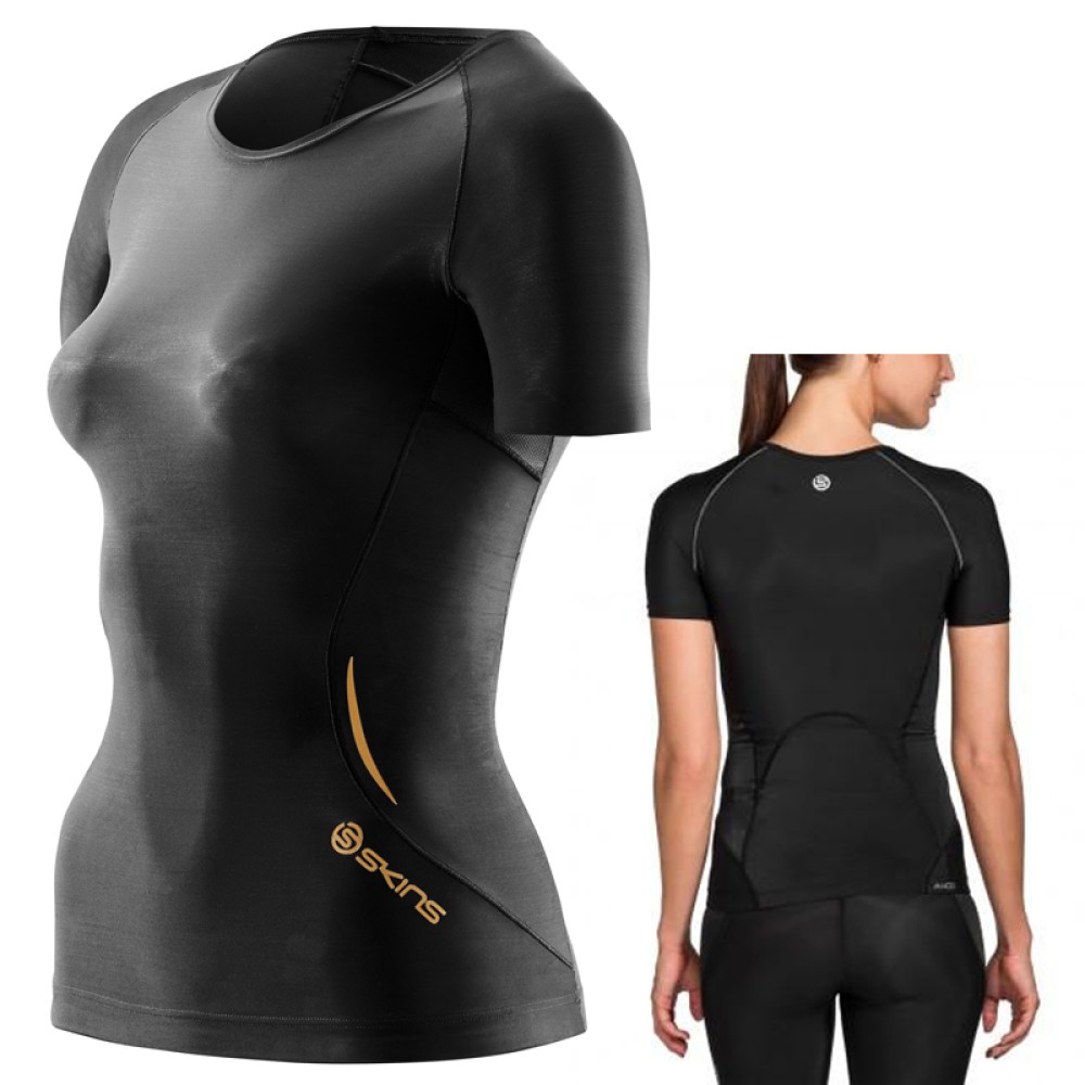 Emjay SKINS A400 Women s Compression Short Sleeve Top Black